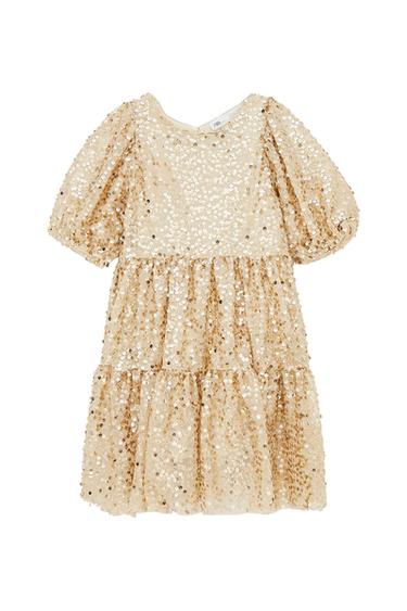 SEQUINNED DRESS WITH TIED DETAIL