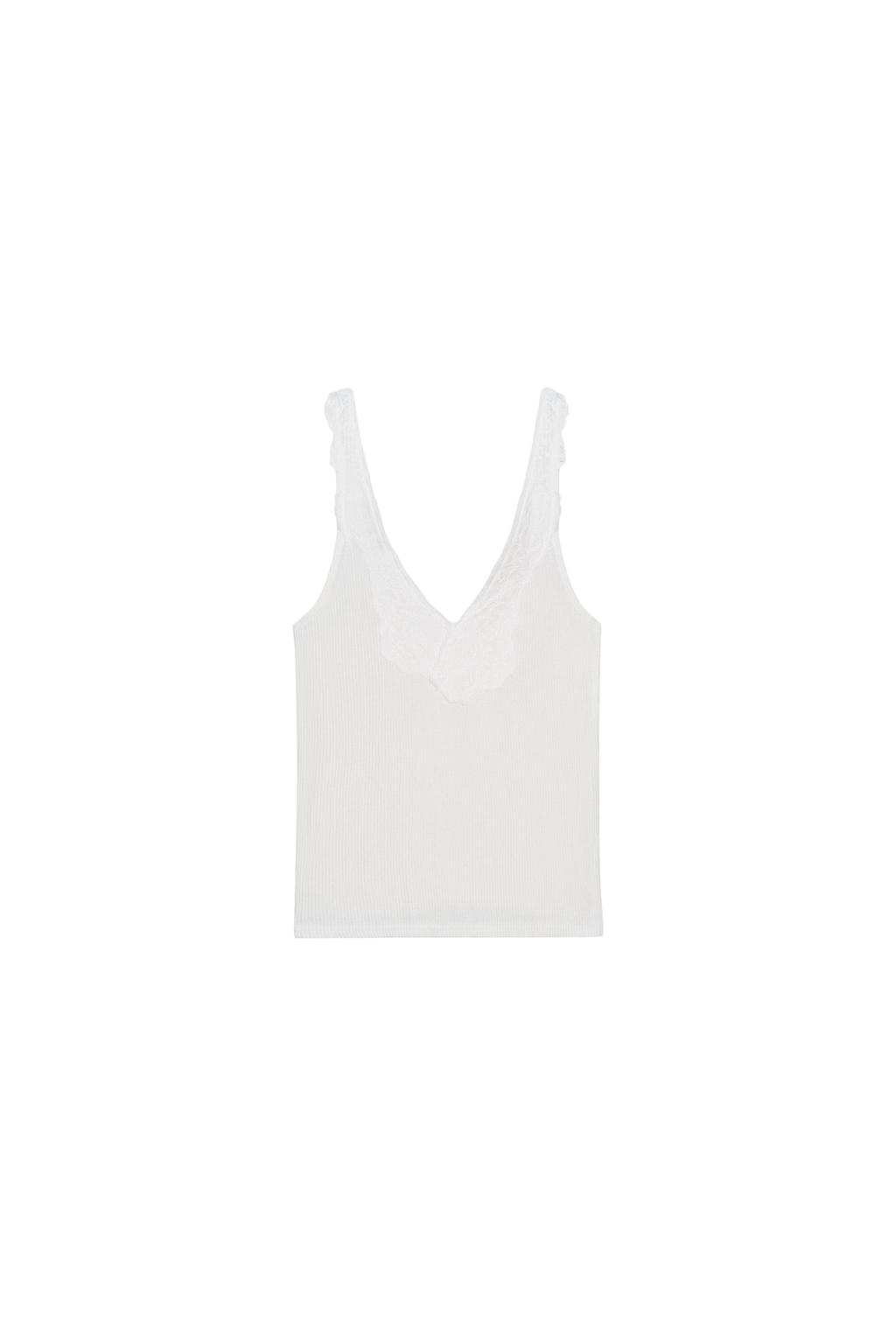 LACE RIBBED TOP - image 3