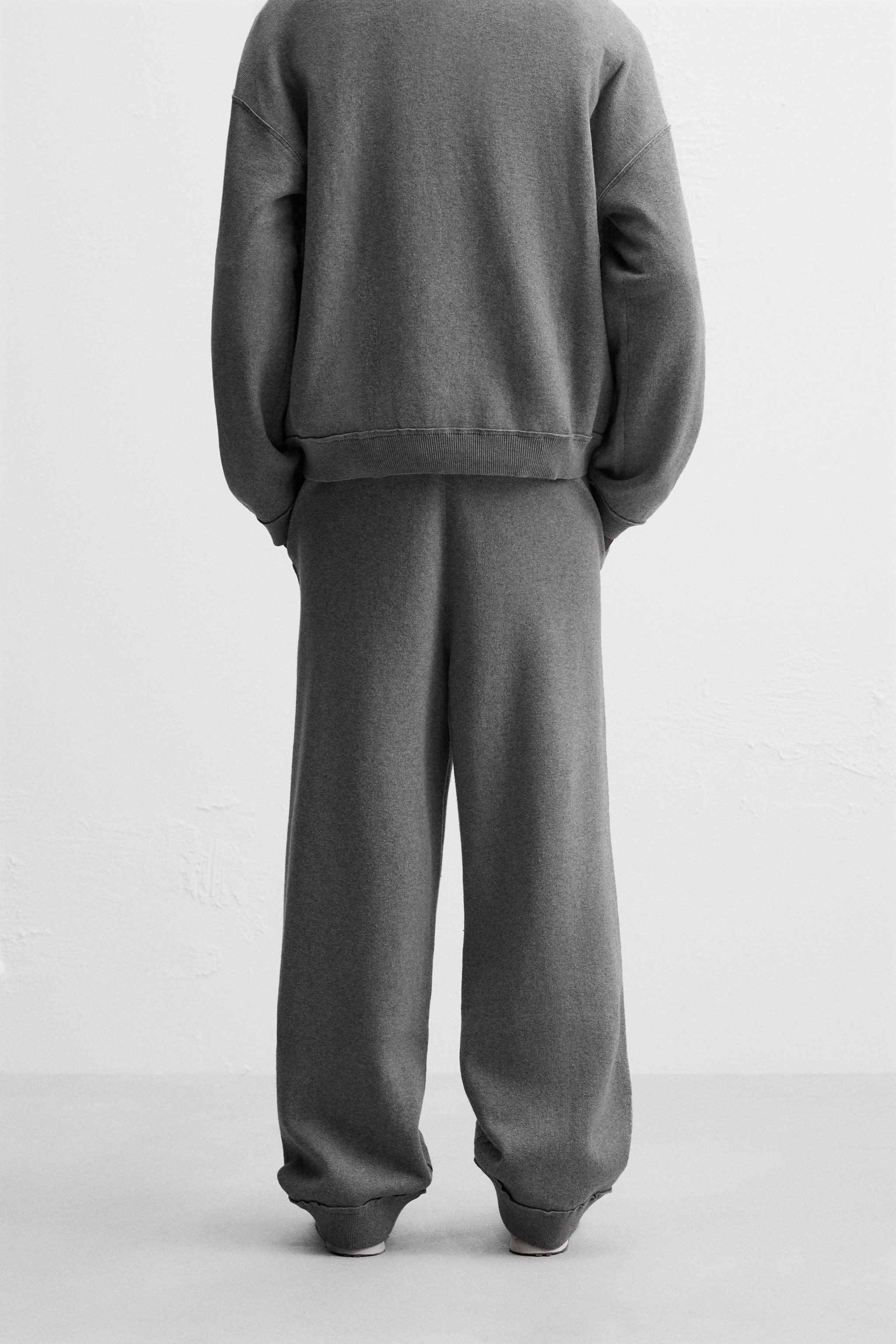 KNIT JOGGERS WITH IRREGULAR SEAMS Gray marl ZARA Canada