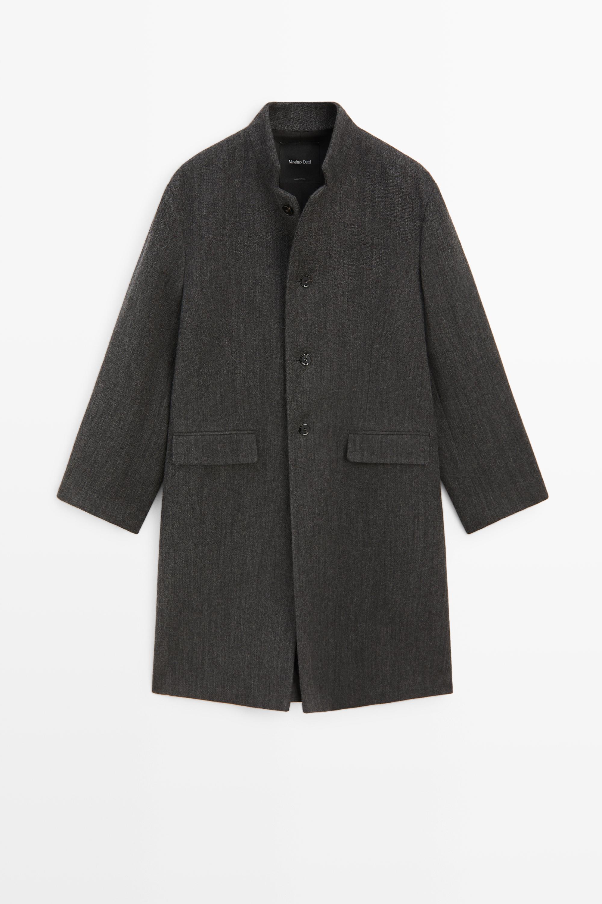 Manteau col montant en laine