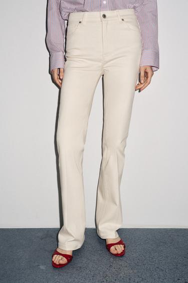 JEANS ZW COLLECTION BOOTCUT HOGE TAILLE - Ecru van Zara