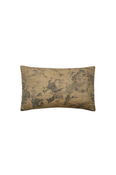 CAPA DE ALMOFADA COM ESTAMPA DE PINCELADAS - Caqui da Zara