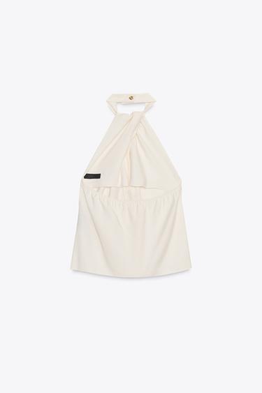 TOP GILET HALTER - Écru de Zara - Image 6