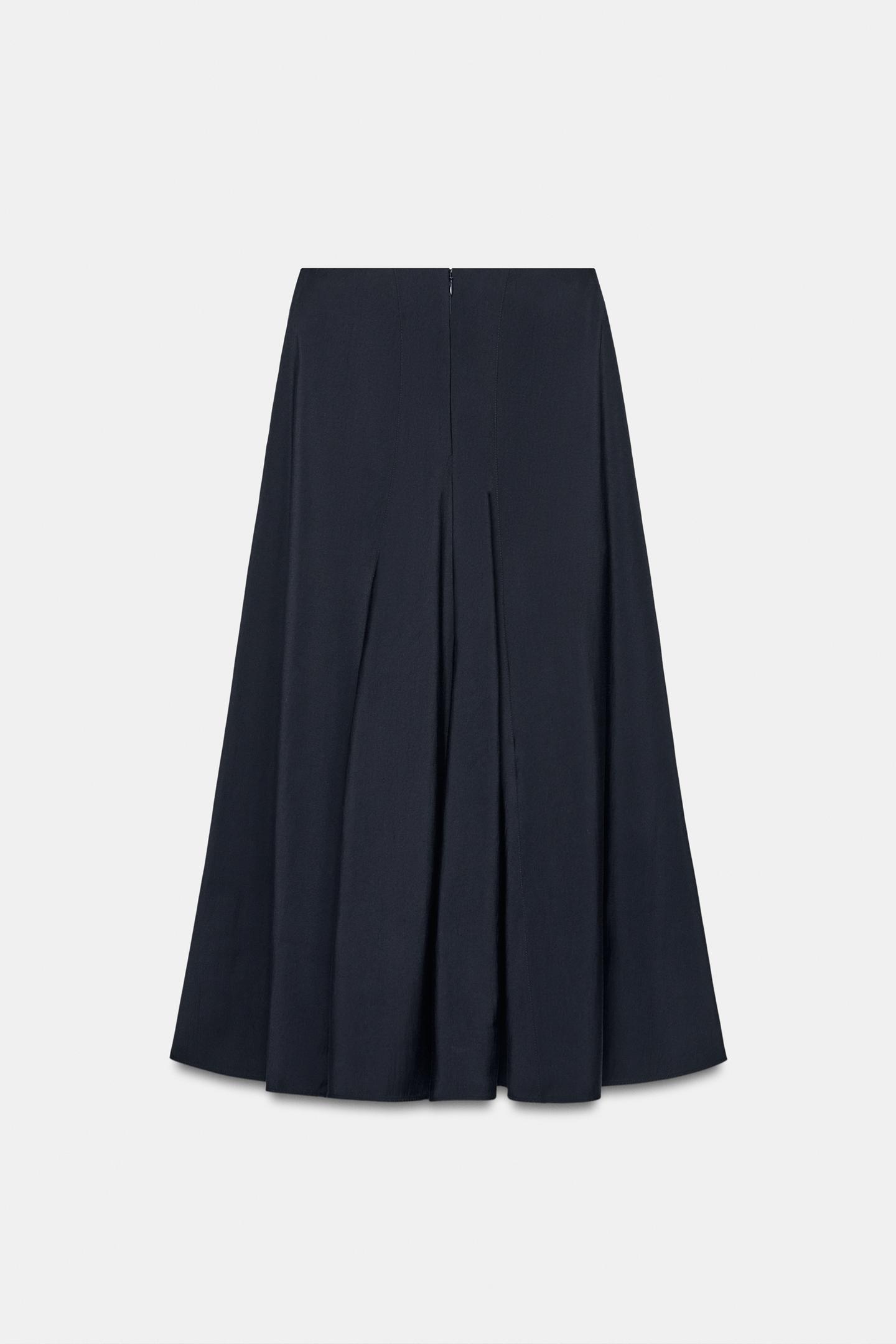 Женская юбка Zara ZW Collection MIDI, цвет: Тёмно-синий — фото 7