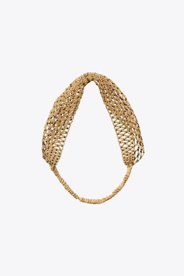 RHINESTONE AND BEAD HEADBAND - LIMITED EDITION - Golden by Zara