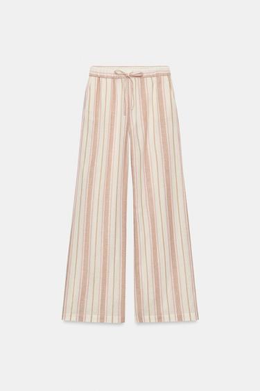 METALLIC THREAD STRIPED WIDE-LEG TROUSERS - Multicoloured by Zara - Image 5