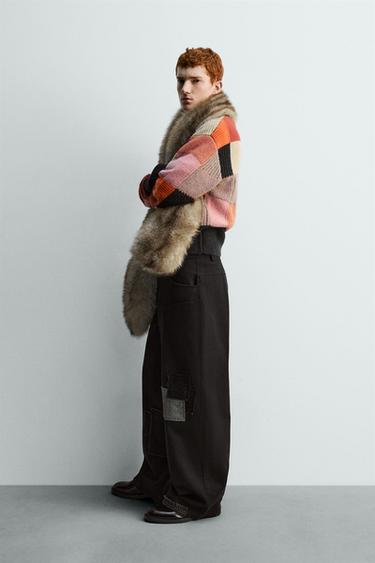 WIDE FIT BROEK MET PATCHES HARRY LAMBERT FOR ZARA X DISNEY - Zwart van Zara