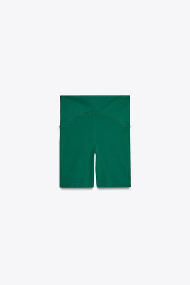 SEAMLESS CYCLING SHORTS - Green by Zara - Image 1