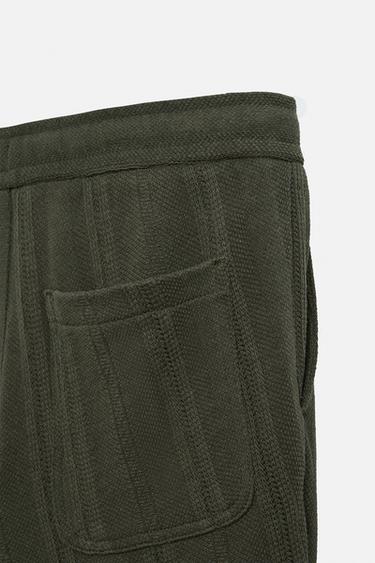 STRIPED TEXTURED TROUSERS - Green by Zara - Image 8