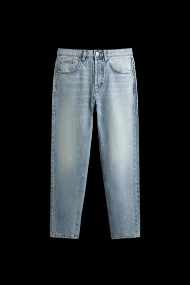 SLIM FIT CROPPED JEANS - Light blue by Zara - Image 0