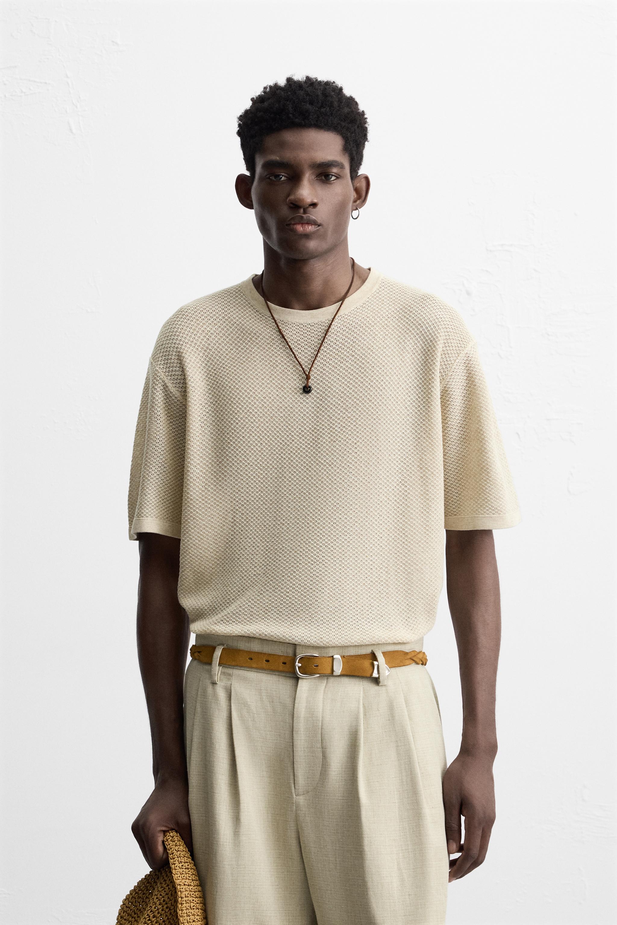テクスチャーニットTシャツ - エクリュ | ZARA Japan / 日本
