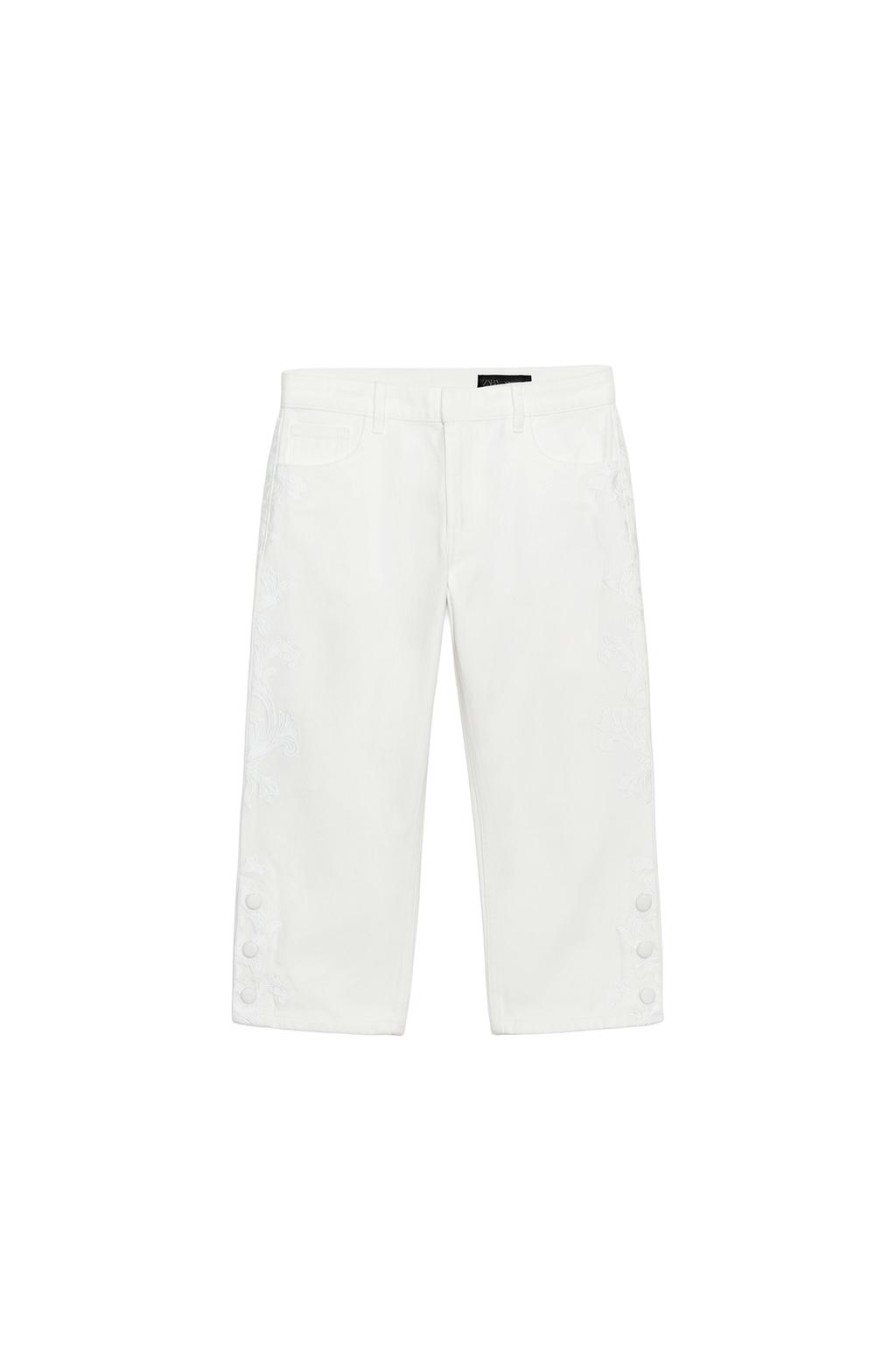ZW COLLECTION EMBROIDERED MID-RISE CAPRI JEANS - image 4