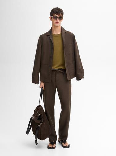 Pantalon 100 % lin ensemble - Kaki de Zara - Image 0