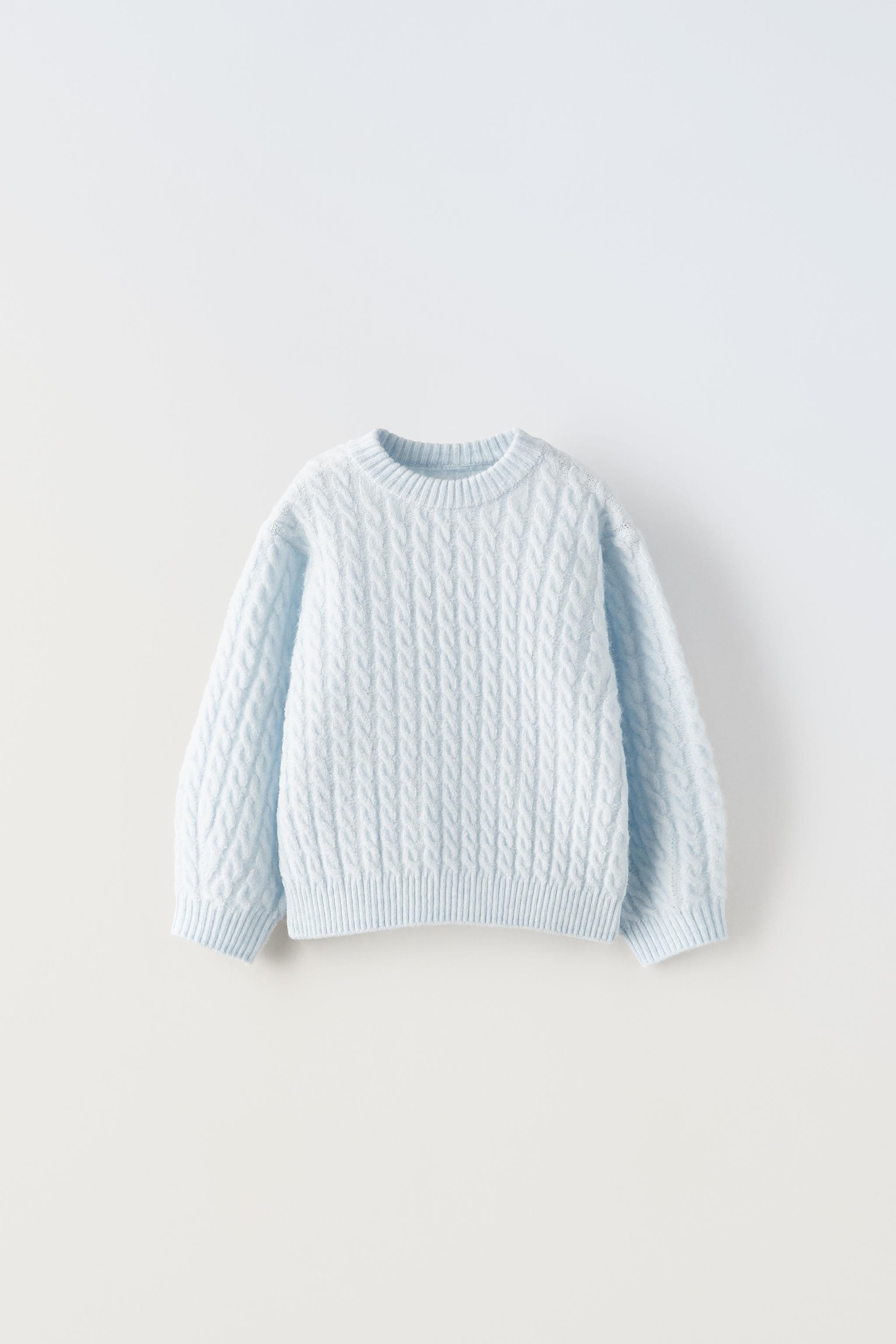 CABLE KNIT SWEATER - Pastel blue | ZARA United States