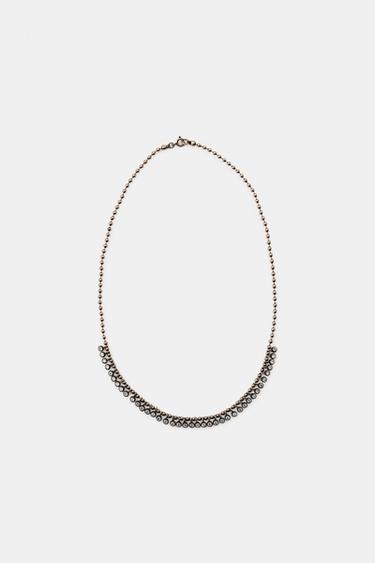 JEWEL BEAD NECKLACE - pink gold by Zara - Image 0