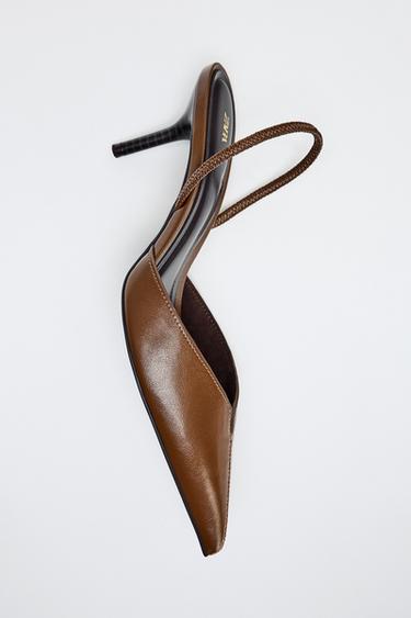 SLINGBACK HEELS - Brown by Zara
