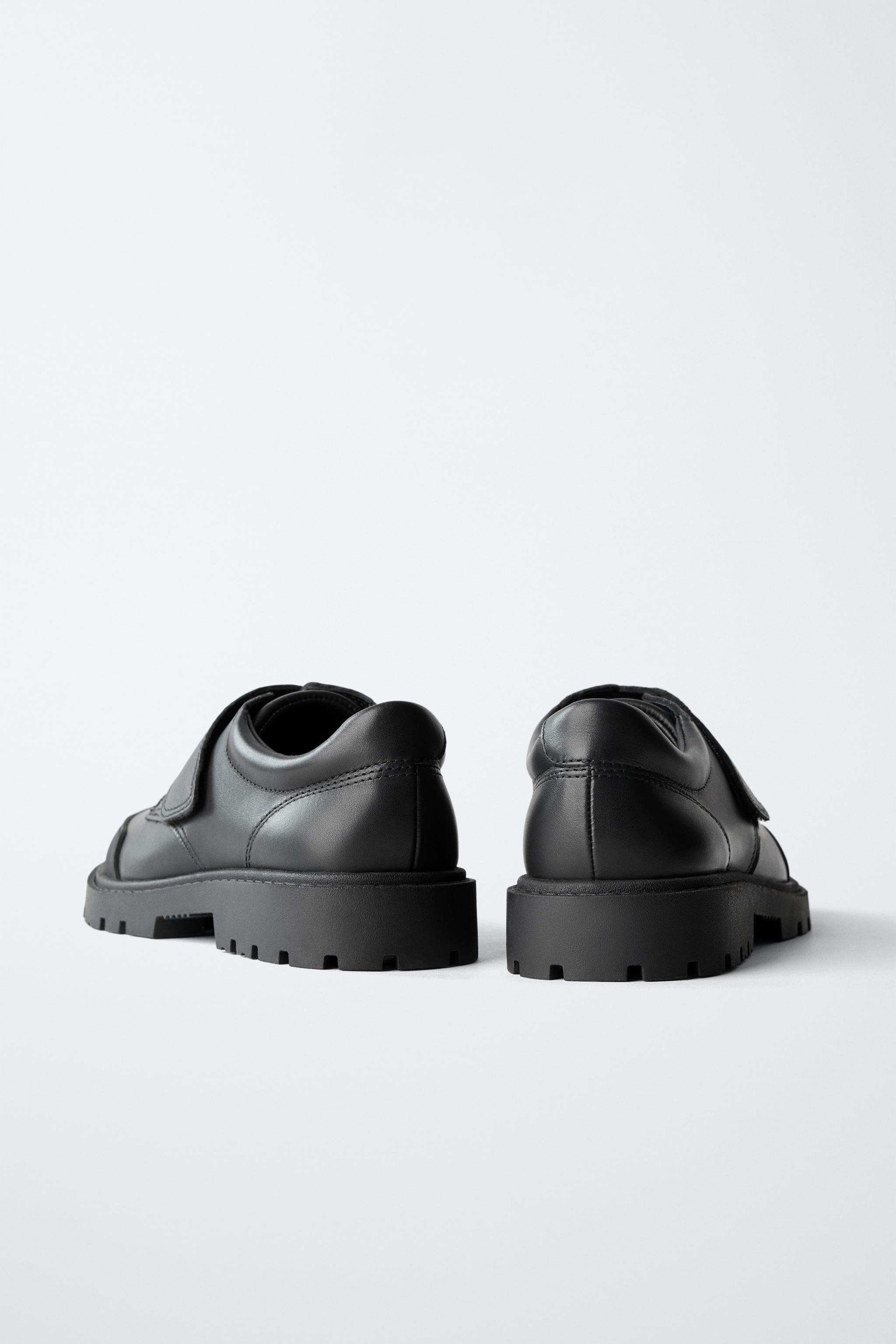 LEATHER SCHOOL SHOES - Black | ZARA United States