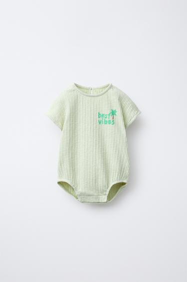 PALM TREE TEXTURED BODYSUIT - Light green by Zara