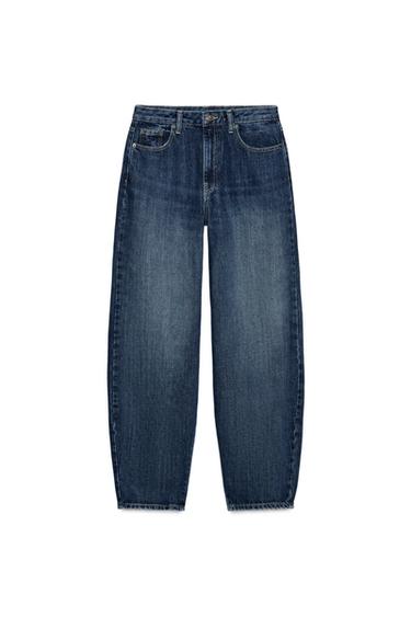 ZW COLLECTION BARREL MID-WAIST JEANS - Mid-blue by Zara