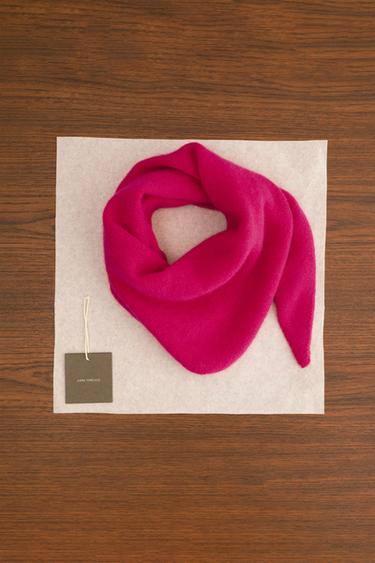 Zara ZARA TIMELESS - 100% CASHMERE SCARF - Neon pink