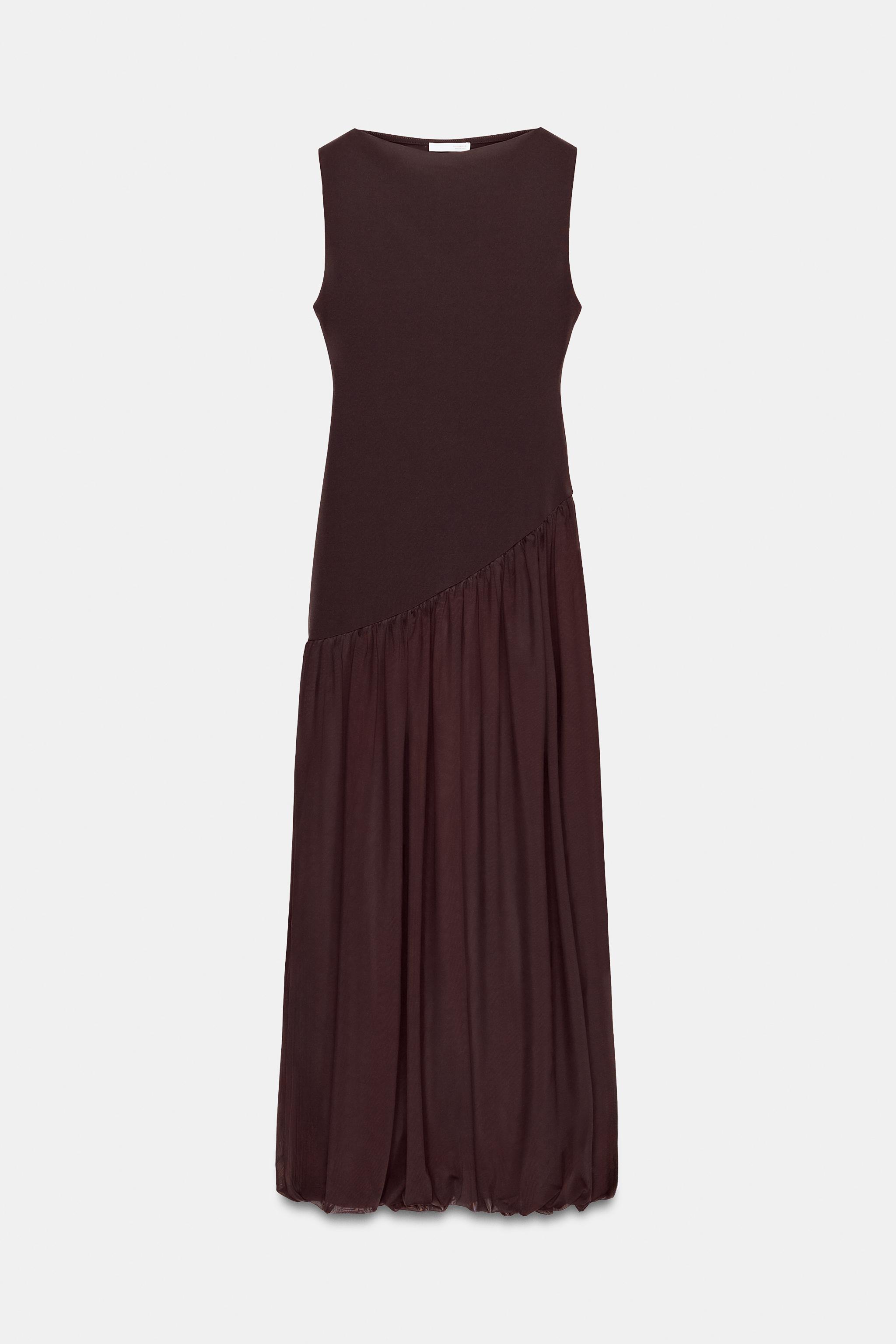LONG COMBINATION TULLE DRESS