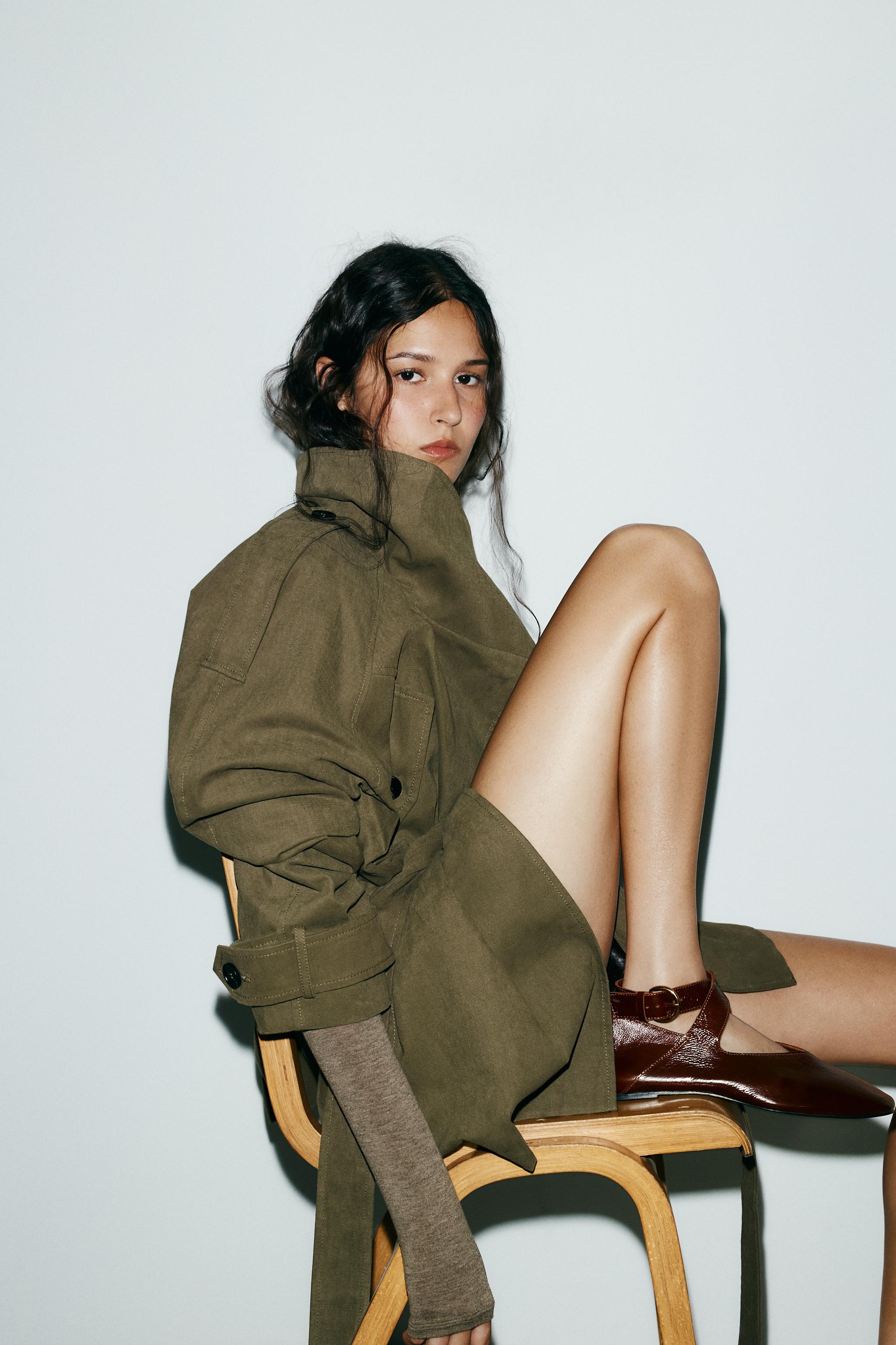 パテントエフェクトレザーバレエシューズ - ブラウン | ZARA Japan / 日本