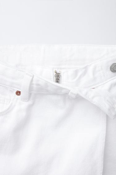 BASIC DENIM BERMUDA SKIRT - White by Zara - Image 2