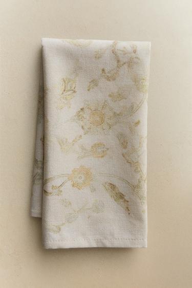 PACK OF DAMASK PRINT NAPKINS (PACK OF 2) - Light green by Zara
