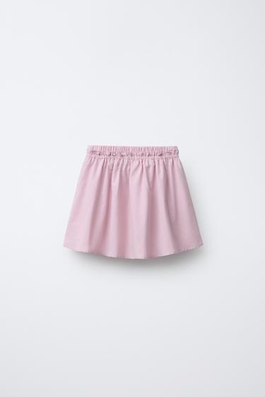 RUFFLED BERMUDA SKORT WITH FAUX PEARLS - Pink by Zara - Image 1