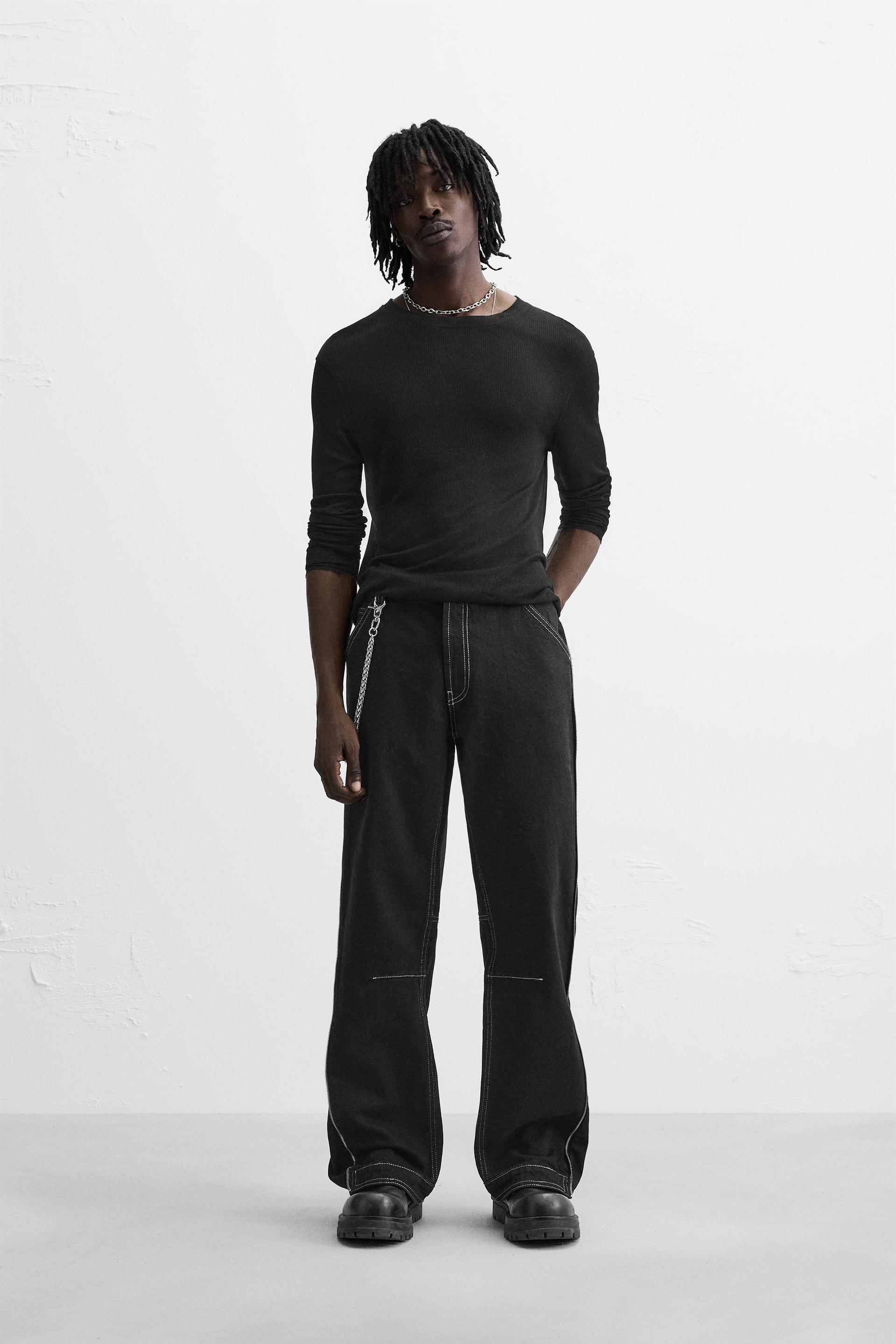 ZARA centre zip flared denim - ブーツカットデニム・フレアデニム
