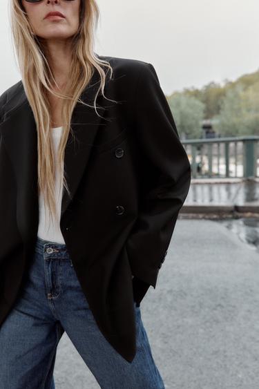 BLAZER CROISÉ OVERSIZE - Noir de Zara - Image 3