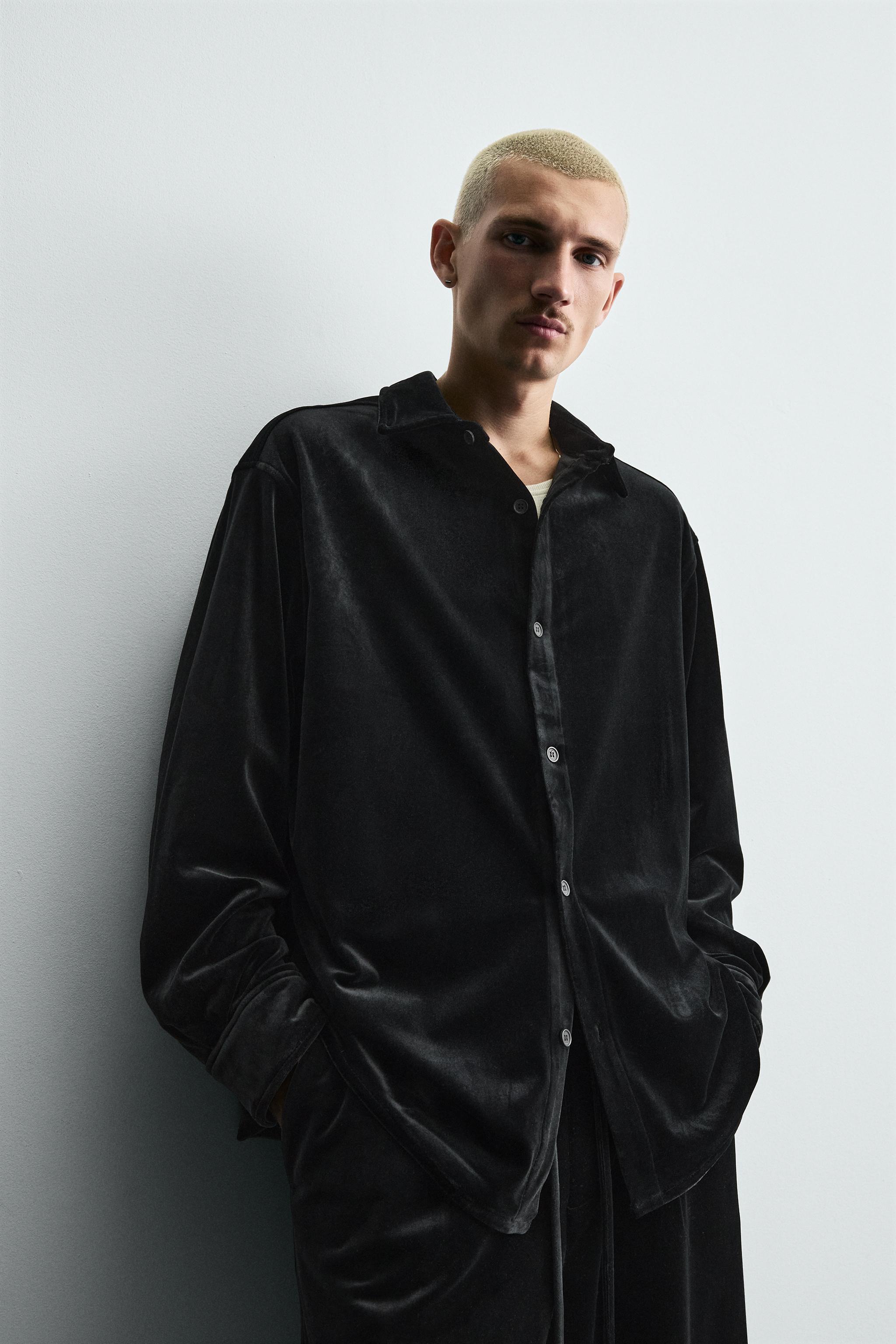 RELAXED FIT VELVET OVERSHIRT