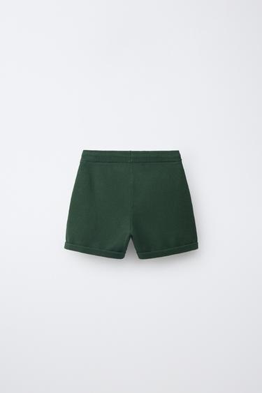 KNIT BERMUDA SHORTS - Dark green by Zara - Image 1