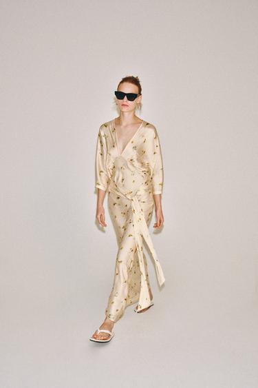 Zara DUGA HALJINA SA PRINTOM ZW COLLECTION – Ekru