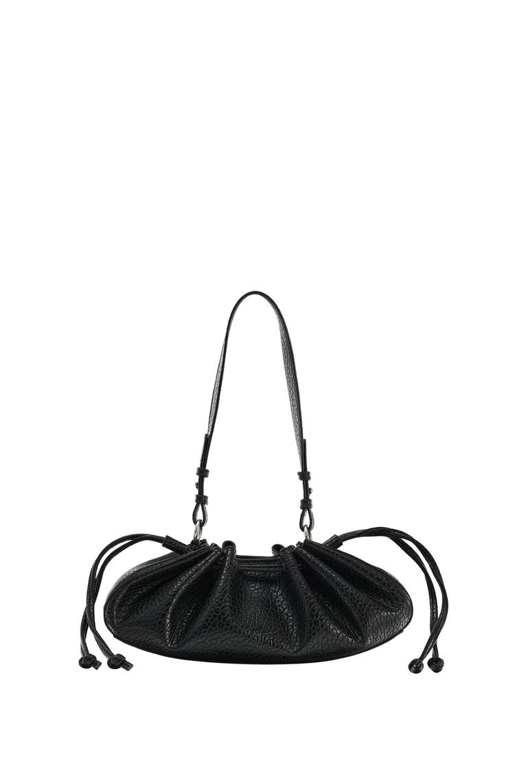 Bolso de hombro alargado fruncido