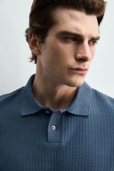 POLO REGULAR FIT CANNELÉ - Bleu marine de Zara - Image 5