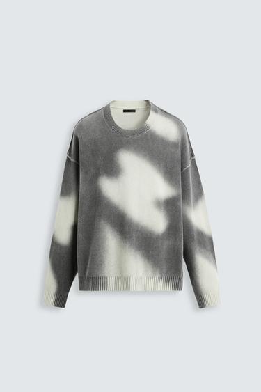 SUÉTER COM ESTAMPADO ESFUMADO - Cinza-antracito da Zara