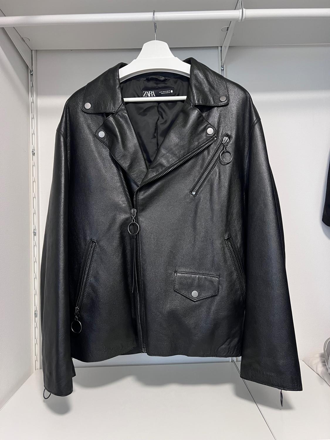 OVERSIZE LEATHER BIKER JACKET