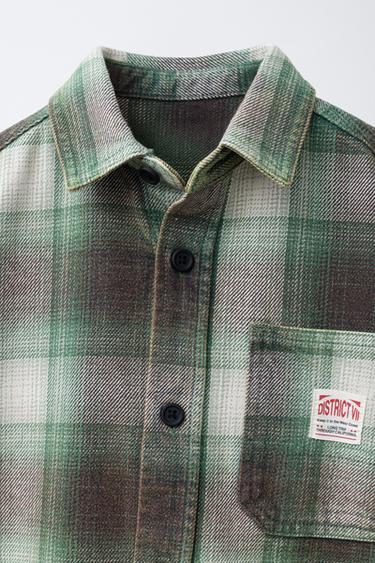 SURCHEMISE À CARREAUX - Vert de Zara - Image 2