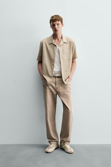CAMISA VOILE ALGODÓN - Gris topo de Zara - Imagen 0