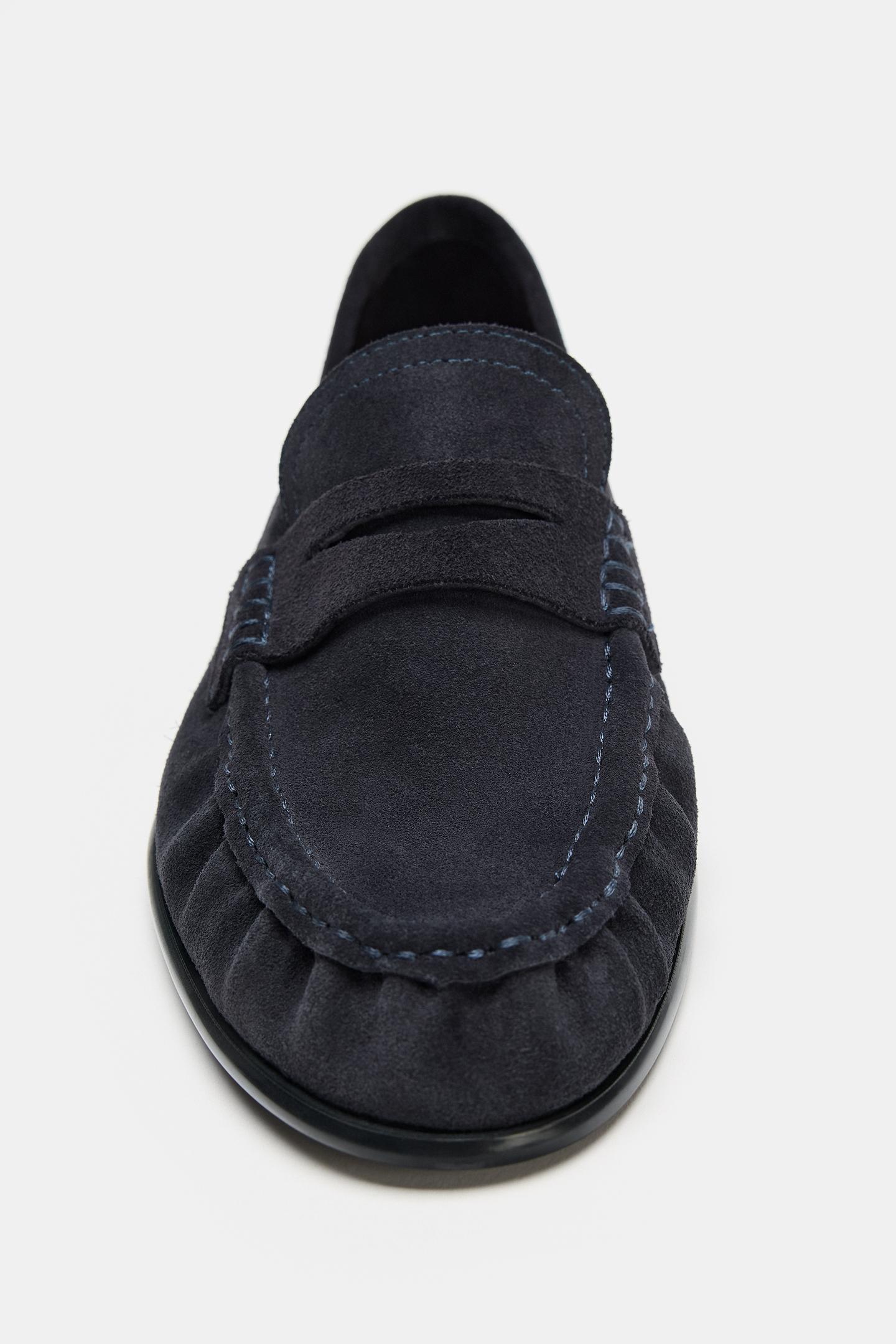 Женские туфли Zara Ruched Suede, цвет: Синий — фото 5