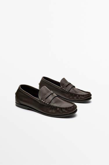 Soft leather shirred loafer — Brown 2