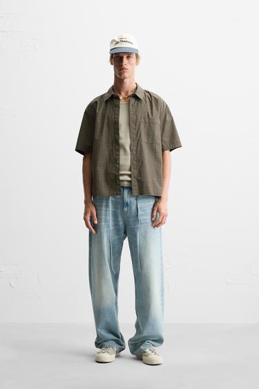 CHECK SHIRT - camel by Zara - Image 0