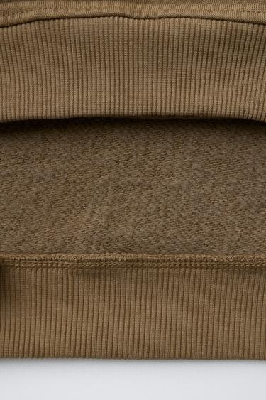 COLOUR BLOCK HOODIE WITH LABEL - Light beige by Zara - Image 3