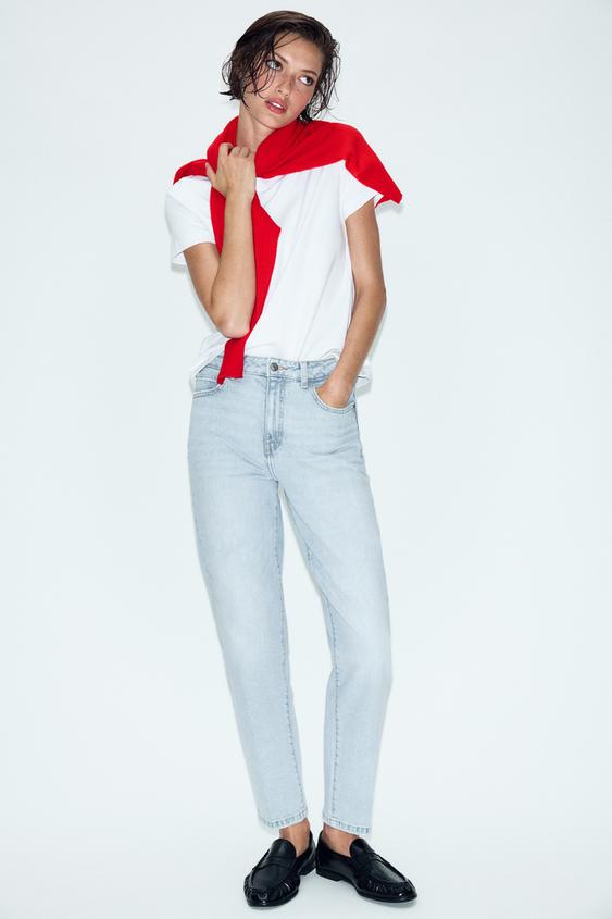 JEANS Z1975 MOM FIT TIRO ALTO - Azul claro de Zara - Imagen 0