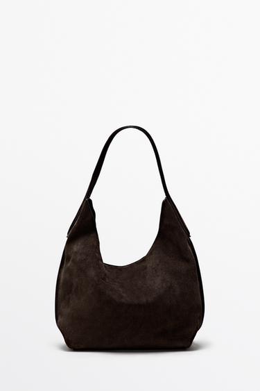 Zara Split suede leather mini bag - Chocolate - Image 0