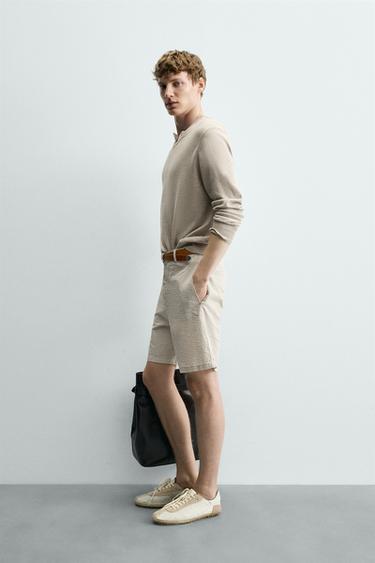 BERMUDA REGULAR FIT SEERSUCKER - Rayures de Zara - Image 3