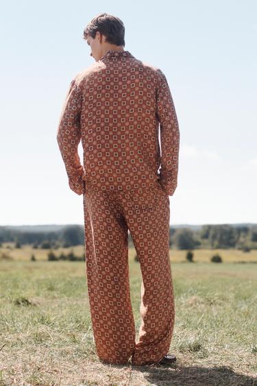 LIMITED EDITION 100% SILK PRINTED TROUSERS - Brick by Zara - Image 3