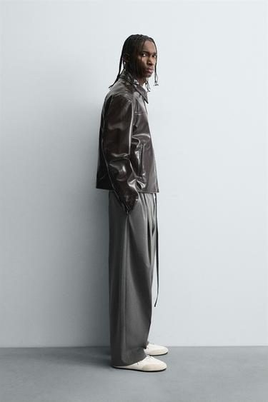 VINYL FINISH JACKET - Wine by Zara - Image 3