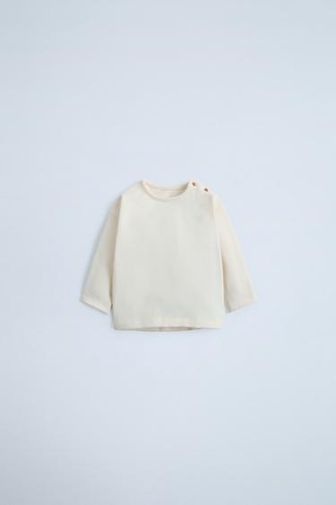 T-SHIRT BASIQUE SOFT TOUCH - Blanc cassé de Zara